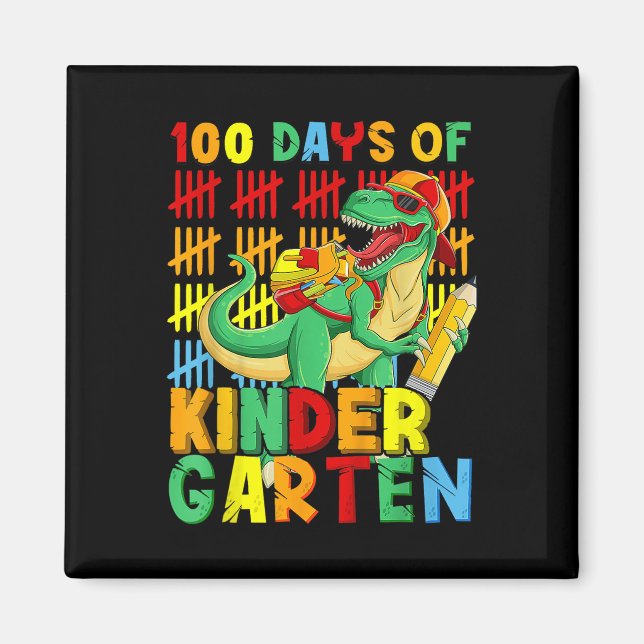 Aimant 100 Jours De Maternelle Dinosaure 100E Jour De (Devant)