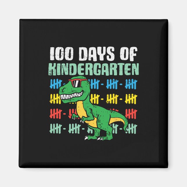 Aimant 100 Jours De Maternelle Trex Dinosaur 100E Jour S (Devant)