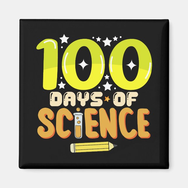 Aimant 100 jours de science 100e jour d'école Enseignant (Devant)