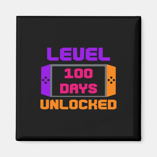 Aimant 100 jours débloqués 100e jour d'école joueur jeu v (Devant)