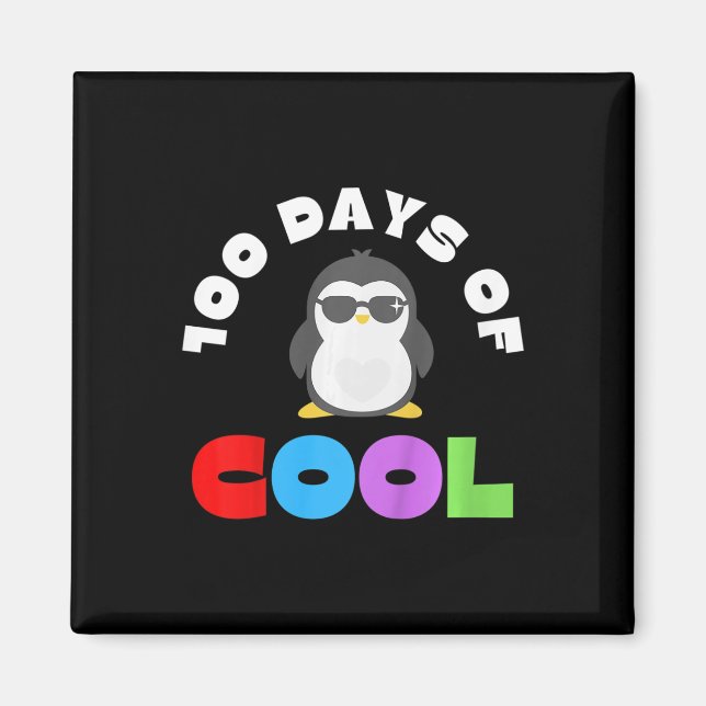 Aimant 100 Jours D'École 100 Jours D'École Cool Penguin (Devant)