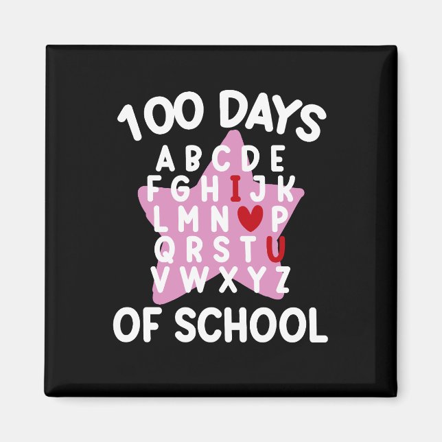 Aimant 100 jours d'école Alphabet 100ème jour Enseignant  (Devant)
