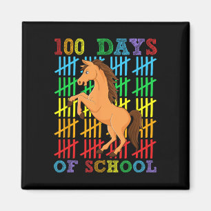 Aimant 100 Jours D'école Amoureux De Cheval Garçons Fille