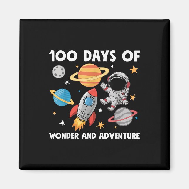 Aimant 100 Jours D'École Astronaut Space Boys Enfants 10 (Devant)