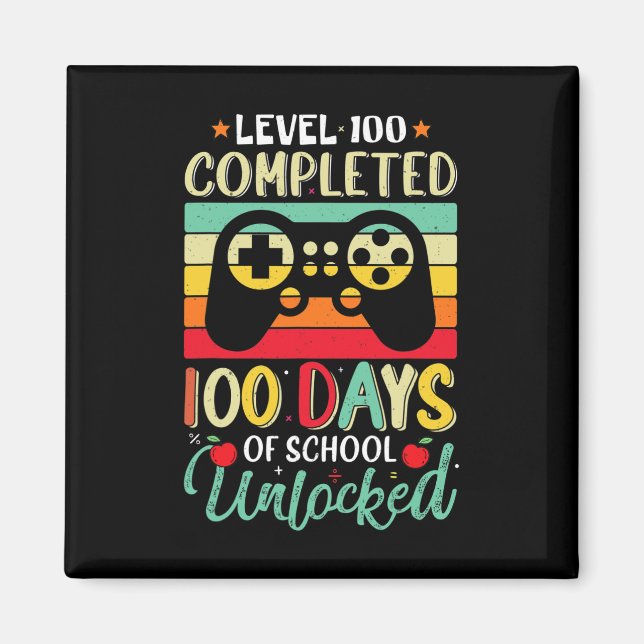 Aimant 100 Jours D'École Complet Gamer Niveau Garçon Déve (Devant)