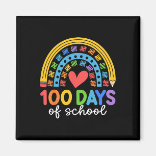 Aimant 100 Jours D'École Conception De Célébration Arc-En