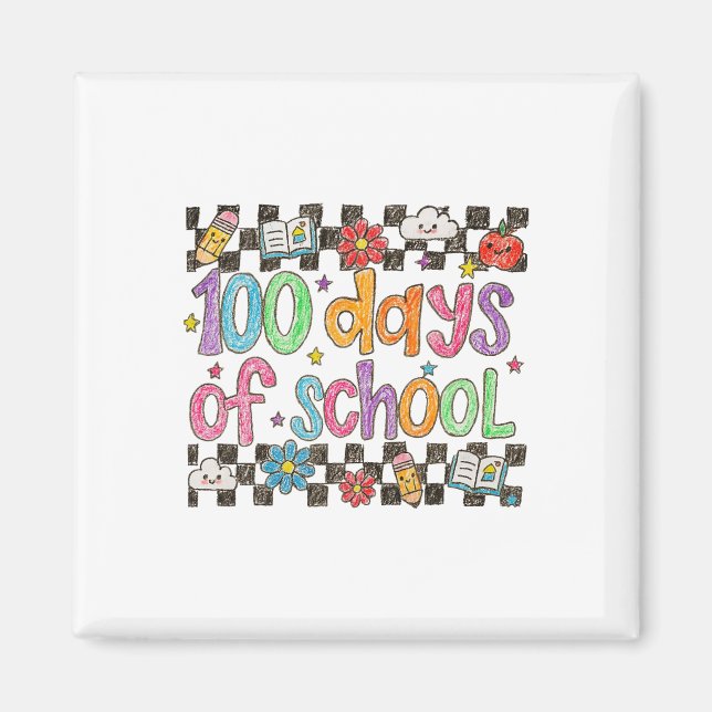 Aimant 100 Jours D'école Crayon Style d'écriture Professe (Devant)