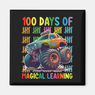 Aimant 100 jours d'école de camion monstre d'apprentissag