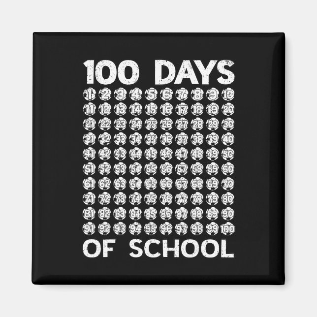 Aimant 100 jours d'école de football 100e jour d'école ga (Devant)