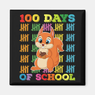 Aimant 100 Jours D'école Écureuil Enseignant