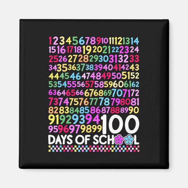 Aimant 100 Jours D'école Enseignant Enfant 100ème Jour Ma (Devant)