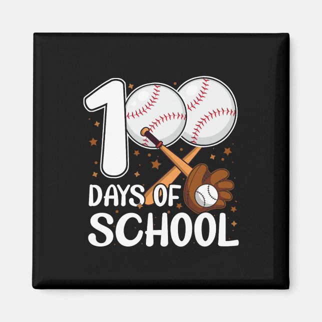 Aimant 100 Jours D'école Entraîneur de Baseball Baseball  (Devant)