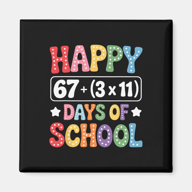 Aimant 100 Jours D'école Équation Mathématique Groovy 67  (Devant)