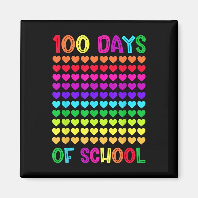 Aimant 100 Jours D'École Et Toujours Aimer Il Coeur 10 (Devant)