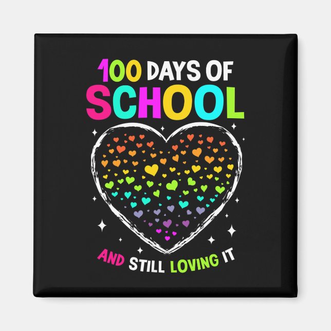 Aimant 100 Jours D'École Fêtent Le 100E Jour De L'École B (Devant)