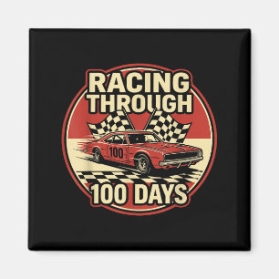 Aimant 100 Jours d'école Graphisme de Voiture de Course