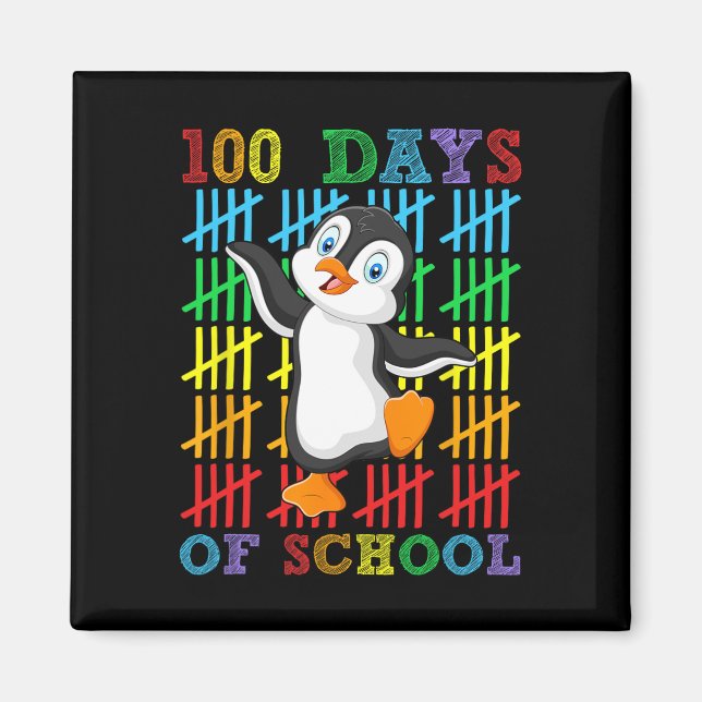 Aimant 100 Jours D'École Penguin Lover Garçons Filles 100 (Devant)