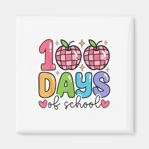 Aimant 100 Jours D'École Rétro Disco Enseignant Enfants H
