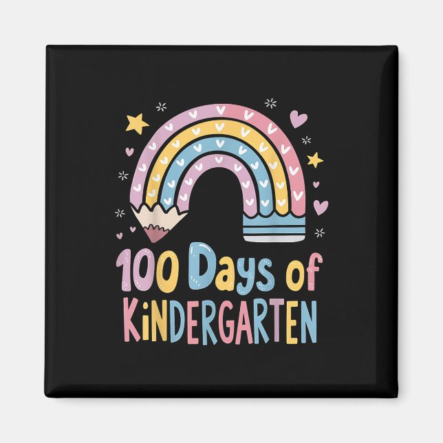 Aimant 100 Jours D'Enfants, Chemises Filles 100E Jour (Devant)