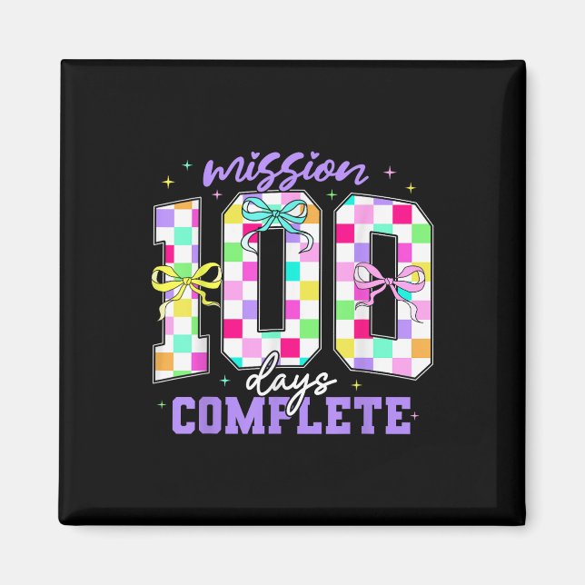 Aimant 100 Jours D'Enseignant Rétro Fille 100ème Jours (Devant)