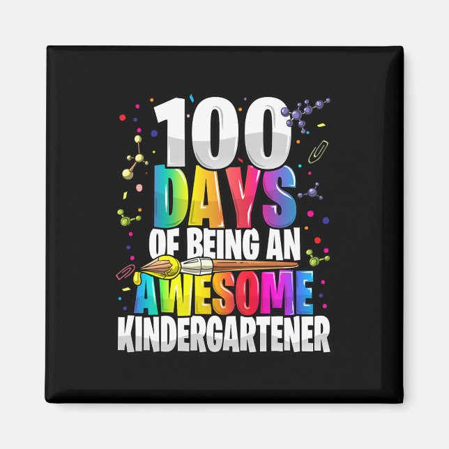 Aimant 100 jours d'être un superbe jardin d'enfants 100e (Devant)