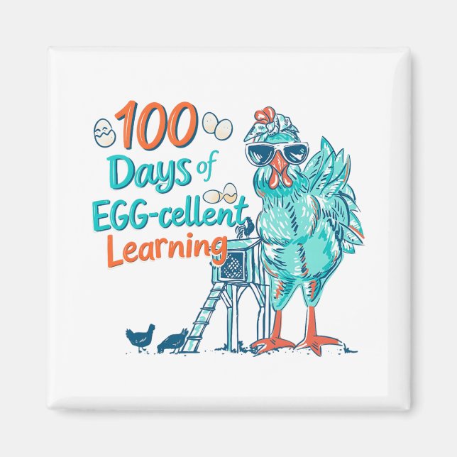 Aimant 100 Jours Enseignant Extra Intelligent Enfants 100 (Devant)