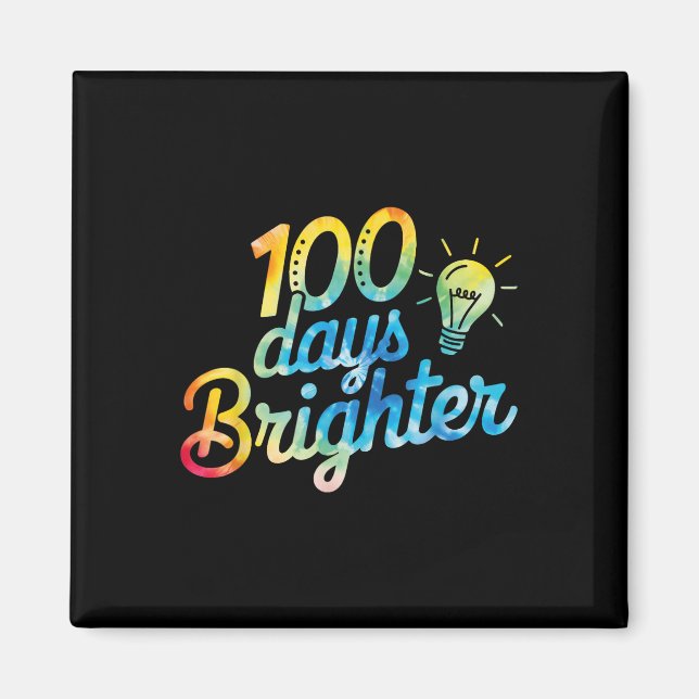 Aimant 100 Jours Enseignant Plus Brighter Enfants 100e Jo (Devant)