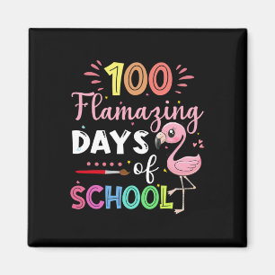 Aimant 100 Jours Extraordinaires D'École Mignonne Flamant