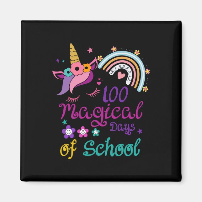 Aimant 100 Jours Magiques De L'École Rainbow Enseignant U (Devant)