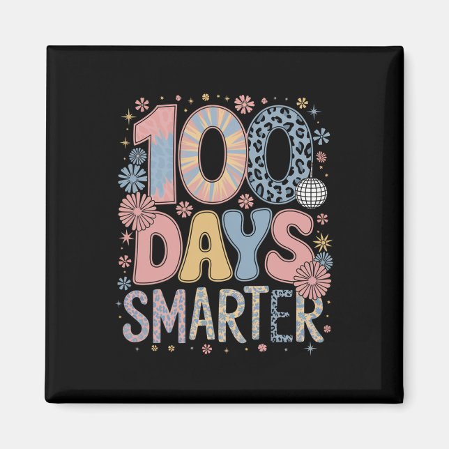 Aimant 100 Jours Plus Intelligents Joyeux 100ème Jour D'é (Devant)
