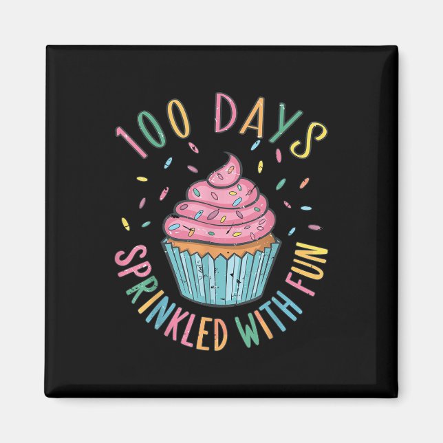 Aimant 100 Jours Saupoudrés De Cupcake Fun 100E Jour De S (Devant)