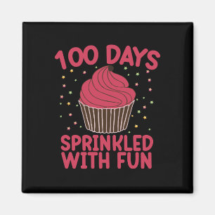 Aimant 100 Jours Saupoudrés De Fun Cupcake School Girl