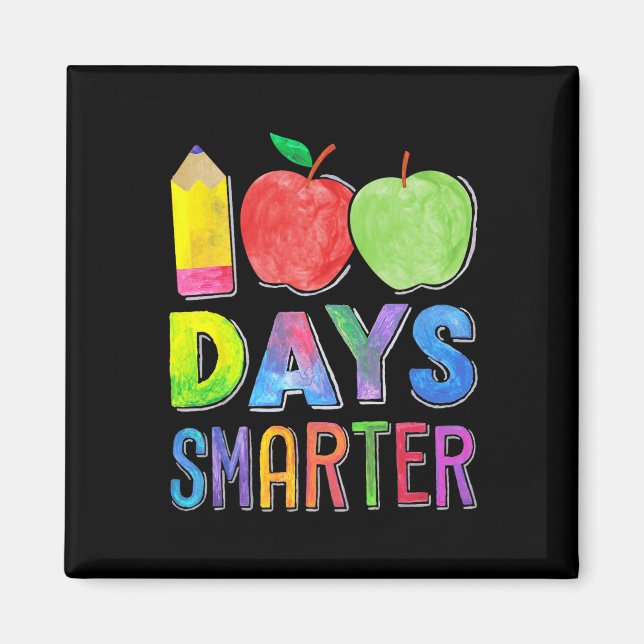 Aimant 100 Jours Smarter 100e Jour D'École Femmes Enseign (Devant)