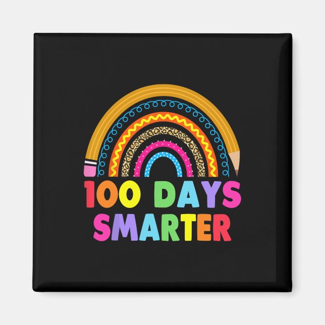 Aimant 100 Jours Smarter Joyeux 100E Jour De L'École Arc- (Devant)
