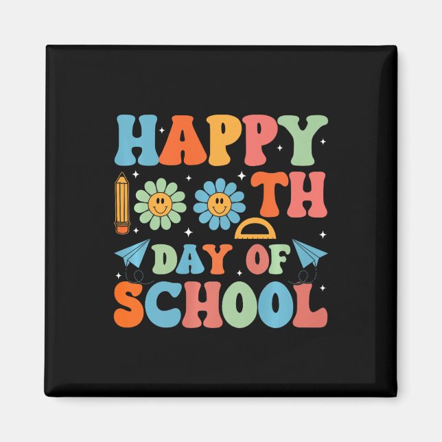 Aimant 100 Jours Smarter Joyeux 100E Jour De L'École Supe (Devant)