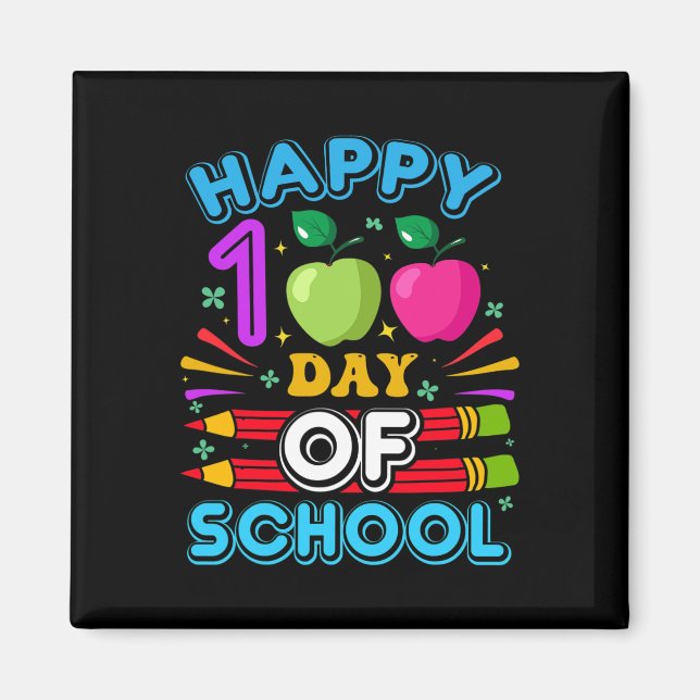 Aimant 100e Jour De L'École 100 Jours De L'Enseignant Stu (Devant)