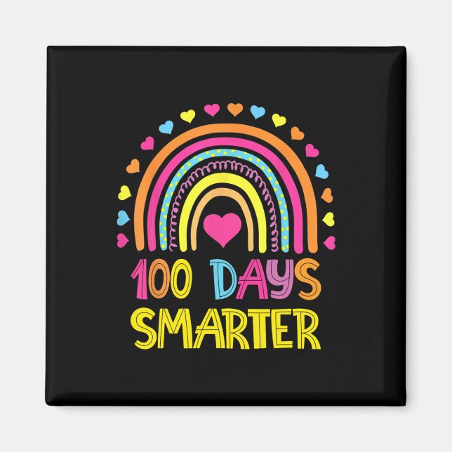 Aimant 100e Jour De L'École Arc-En-Ciel 100 Jours Smarter (Devant)