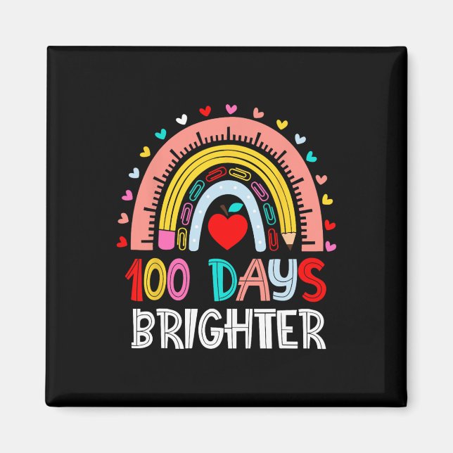 Aimant 100e Jour De L'École Enseignant 100 Jours Pluie Pl (Devant)