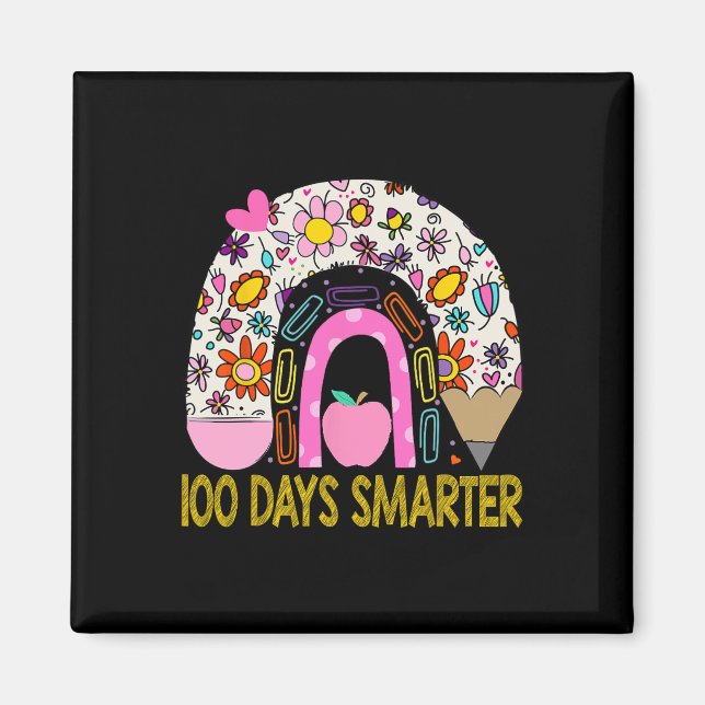 Aimant 100e Jour De L'École Enseignant 100 Jours Smarter  (Devant)