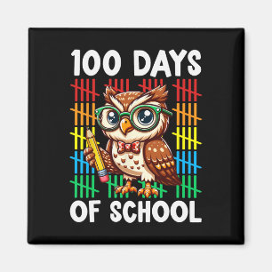 Aimant 100e Jour De L'École Enseignant Chouette Pencil Jo
