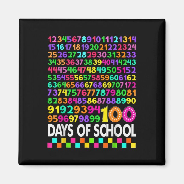 Aimant 100e Jour De L'École Enseignant Enfants 100 Jours  (Devant)