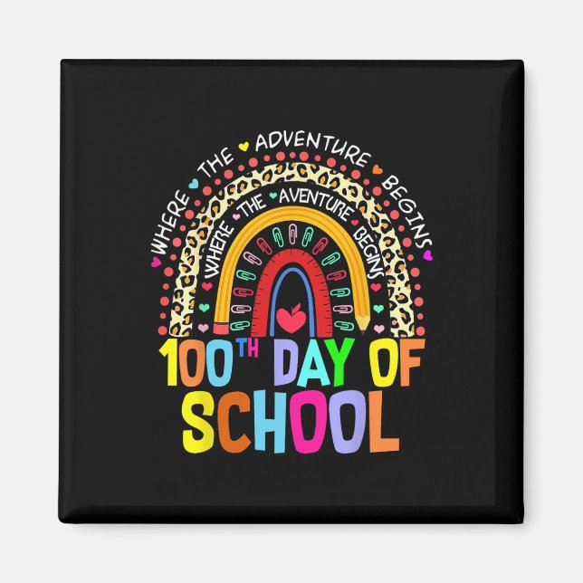 Aimant 100e Jour De L'Enseignant Étudiant 100 Jours Intel (Devant)