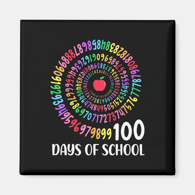 Aimant 100e jour d'école 100 jours Mathématiques Nombre E (Devant)