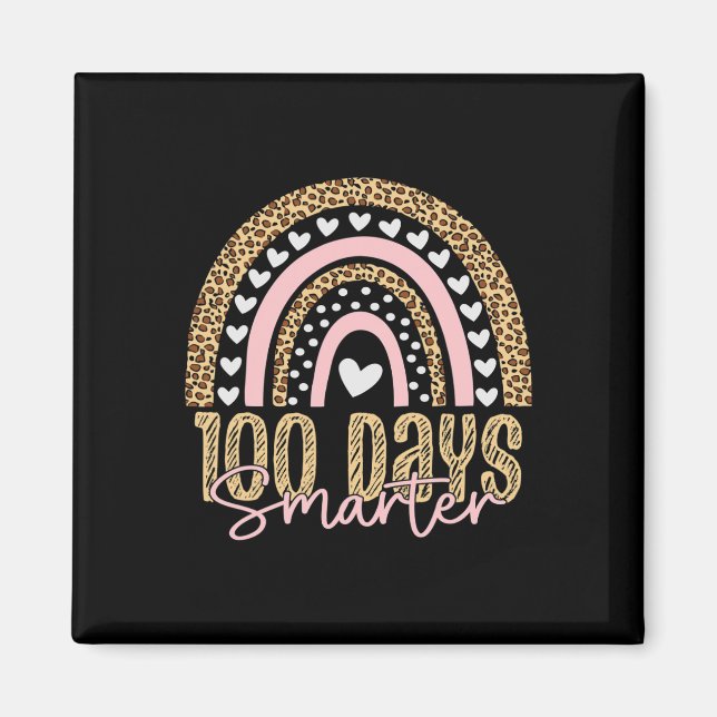 Aimant 100ème Jour De L'École Enseignant 100 Jours Rainbo (Devant)