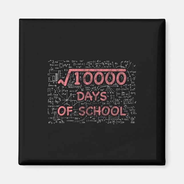 Aimant 100ème Jour De L'École Enseignant Math 100 Jours D (Devant)