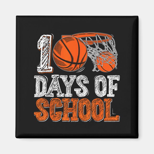 Aimant 100th Day Of School Basketball Kids 100 Days Of Sc (Devant)