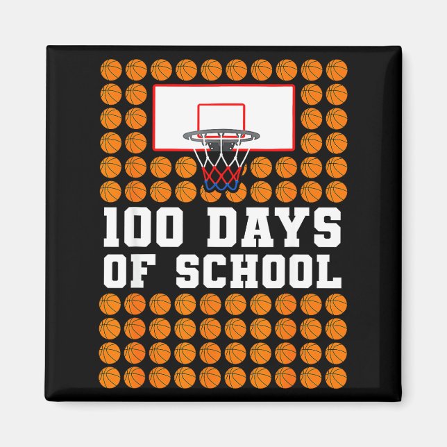 Aimant 100th Day Of School Basketball Kids 100 Days Of Sc (Devant)