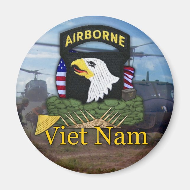 Aimant 101e division aéroportée vietnam vétérinaires Magn (Devant)