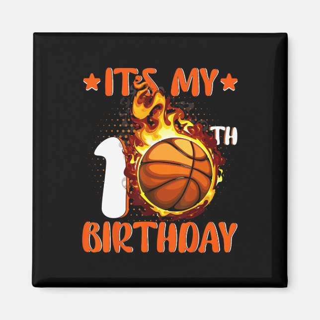 Aimant 10 ans C'est mon 10e anniversaire Bysketbyll (Devant)