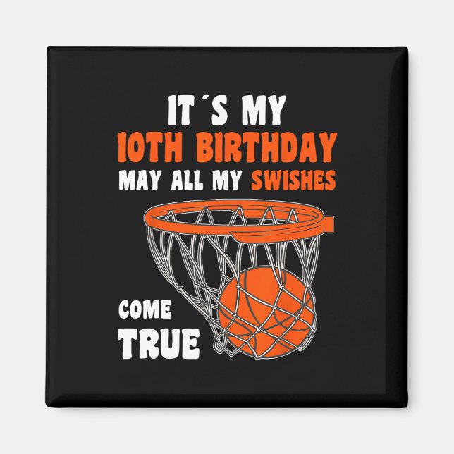 Aimant 10 ans Joyeux 10e anniversaire Basketball 10e Bi (Devant)